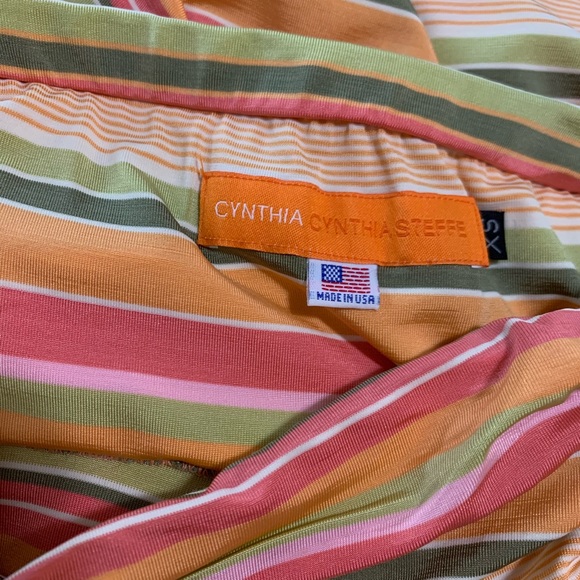 CYNTHIA STEFFE Strapless Stripe Handkerchief Dress - Picture 6 of 6